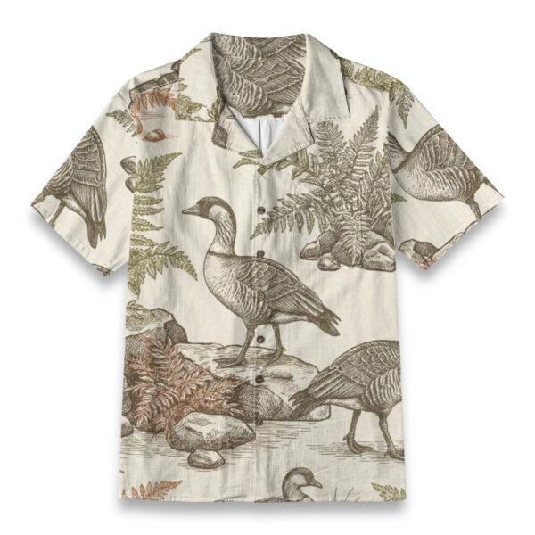 Goose & Fern Illustration Shirt – Animals Hawaiian Shirt