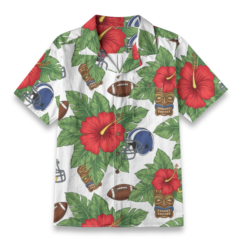 Gridiron Meets the Tiki Gods Aloha Shirt product image, view 1