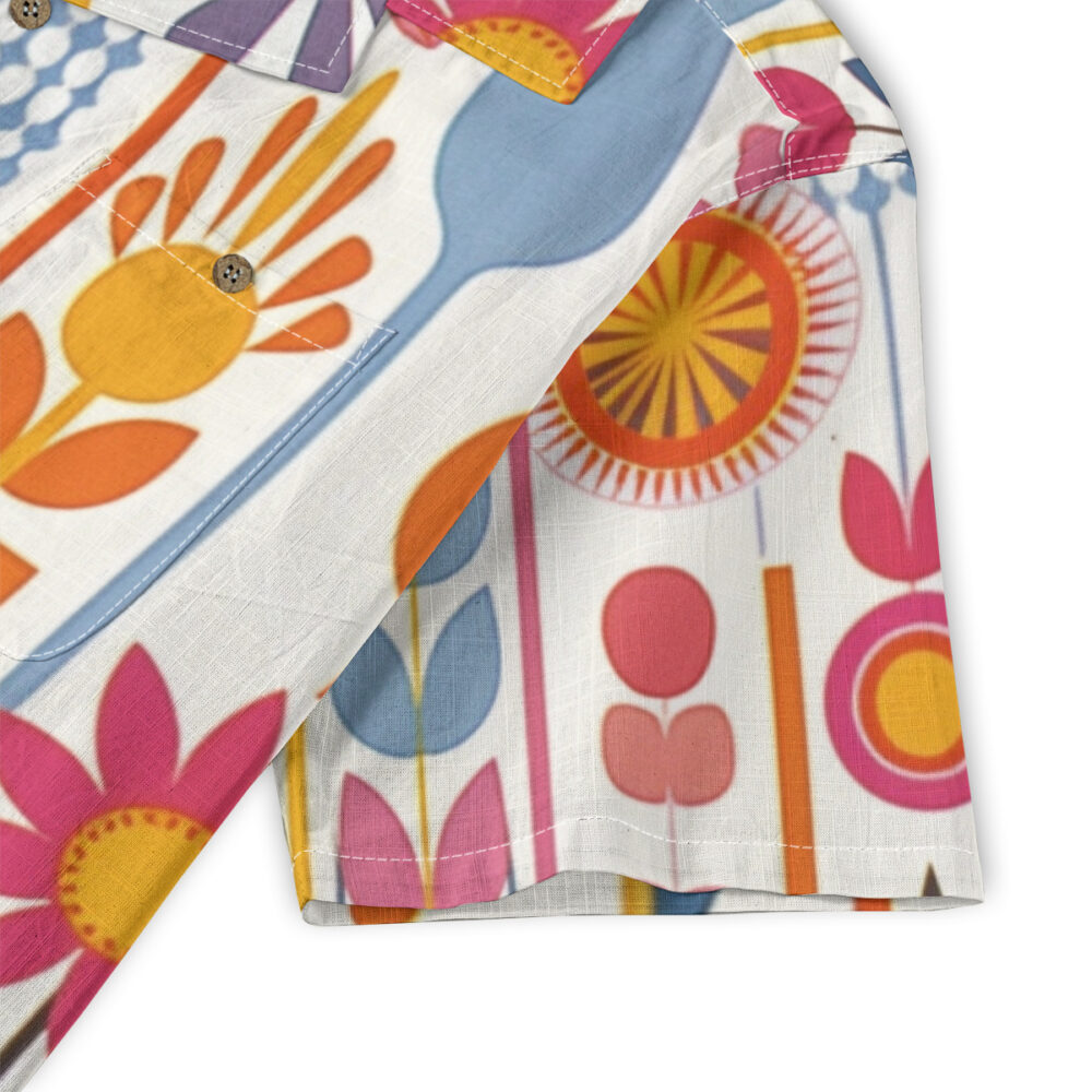 Golden Scarab Among the Island Flowers Beach Shirt product image, view 5