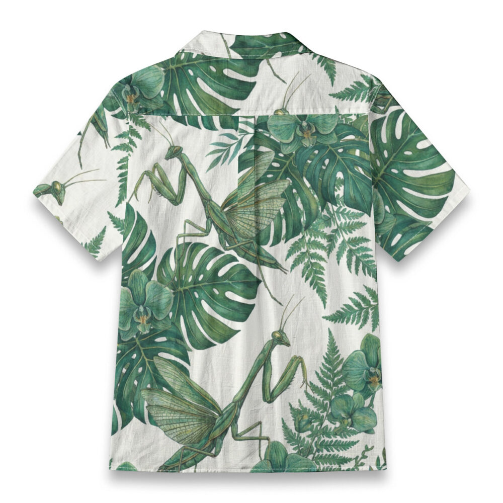 Patient Hunter Among the Monstera Leaves Beach Shirt product image, view 2