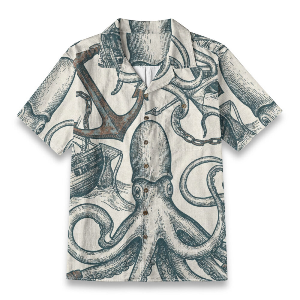 Anchor Down With the Inkiest Squid Aloha Shirt product image, view 1
