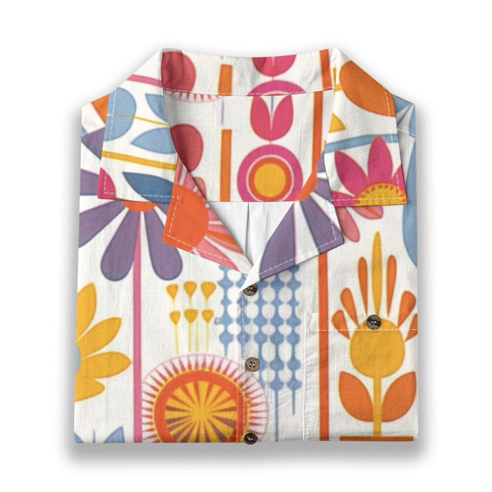 Golden Scarab Among the Island Flowers Beach Shirt product image, view 6
