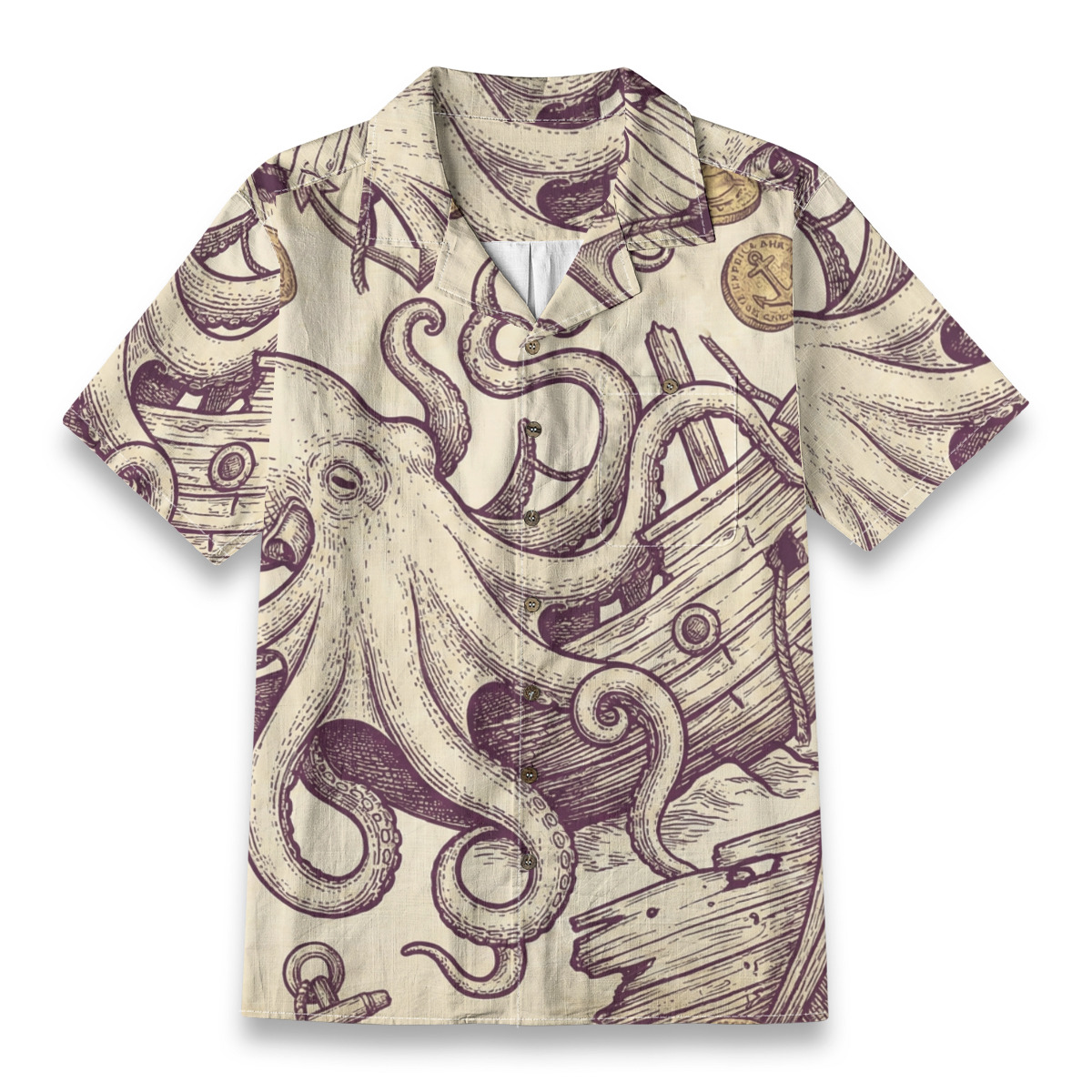 226767-9b6f5b7e-5e64-42dc-aba4-a74cc52a98f7.jpeg Tentacles Down in the Shipwreck Resort Shirt product image, view 1