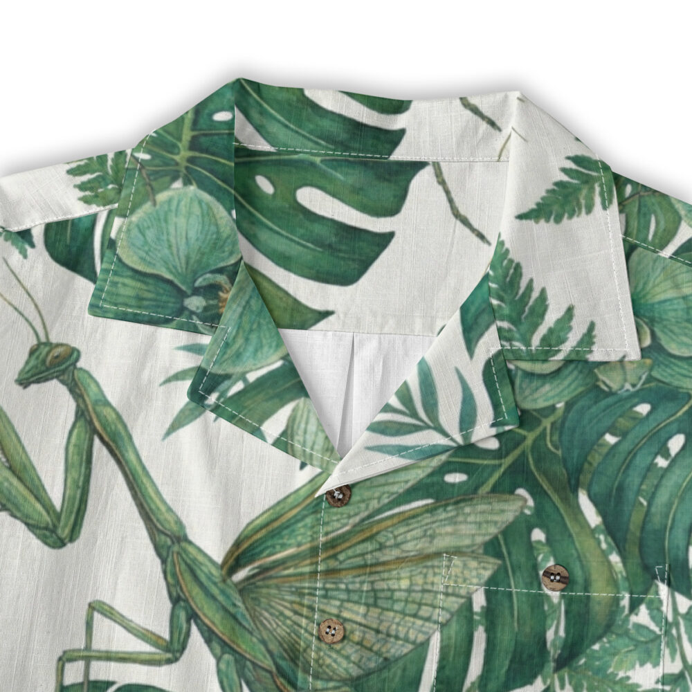 Patient Hunter Among the Monstera Leaves Beach Shirt product image, view 3