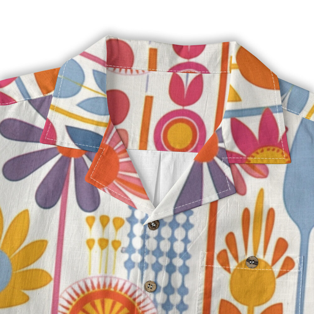 Golden Scarab Among the Island Flowers Beach Shirt product image, view 3